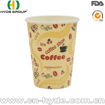 Copa de papel desechable de café de 8 oz con tapa